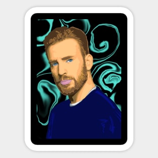 Chris Evans Pop Art Portrait Sticker